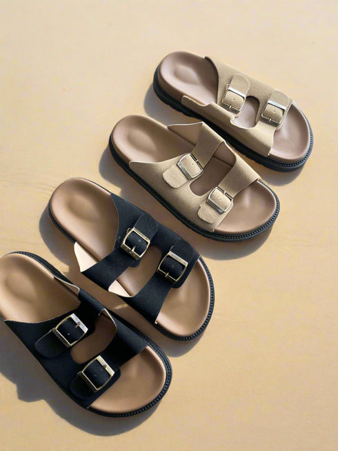 Women Casual Double Adjustable Strap Slid on Sandal